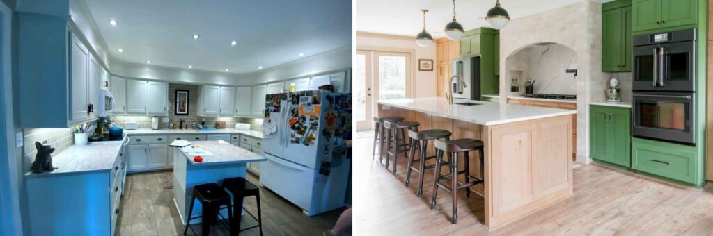 full-service-interior-design-figure-eight-island-nc-should-you-refresh-or-gut-your-kitchen-before-and-after-renovated-kitchen-colorful-personality-spacious